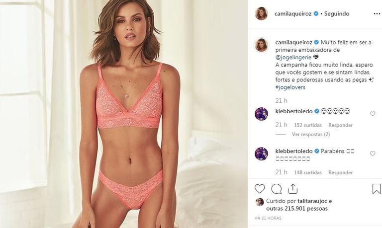 Camila Queiroz Posa Lingerie Neon E Klebber Toledo Deixa Coment Rio