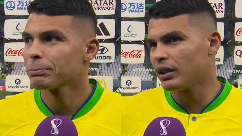 Thiago Silva desabafou sobre a derrota do Brasil em sua última Copa do Mundo como jogador - Reprodução/Globo