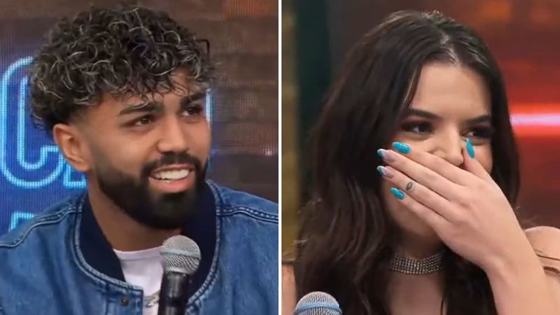 Sem ir para a Copa, Gabigol tenta flertar com bailarina do Faustão: "É linda" - Reprodução/Band