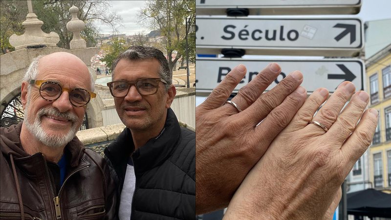 É o amor! Aos 70 anos, Marcos Caruso se casa com técnico em enfermagem em Portugal - Reprodução/Instagram