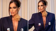 Sem sutiã, Deborah Secco aparece no estúdio do SporTV apenas de blazer: "Ousada" - Reprodução/Instagram