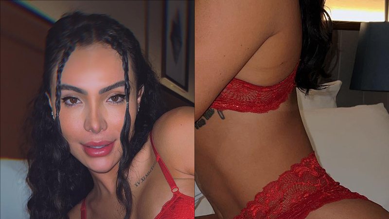 Aline Mineiro escandaliza só de lingerie vermelha e enlouquece fãs: "Mulherão" - Reprodução/Instagram