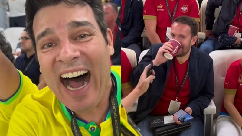 Celso Portiolli surpreendeu ao provocar um torcedor da Sérvia após um gol do Brasil - Reprodução/Instagram