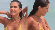 Deborah Secco é traída por transparência de biquíni em banho de praia - AgNews/Fabricio Pioyani