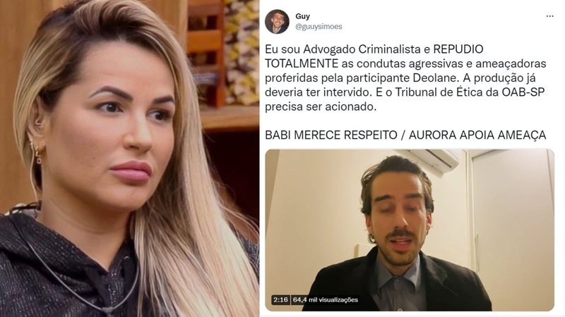 A Fazenda 14: Advogado criminalista acusa Deolane por ameaças e divide opiniões - Reprodução/Globo e Twitter