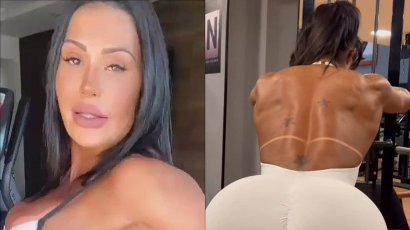 Pegando pesado, Gracyanne Barbosa treina com macacão coladíssimo e exibe corpo explodindo - Reprodução/Instagram