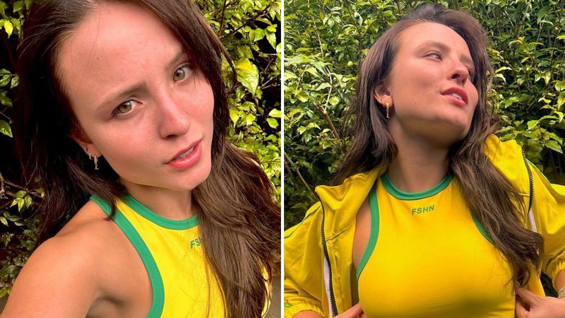 Larissa Manoela aposta em blusa cavadíssima para assistir à Copa e festeja: "País do futebol" - Reprodução/Instagram