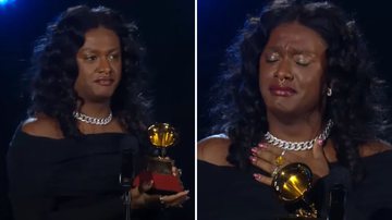 Liniker cai aos prantos ao se tornar a primeira trans a ganhar um Grammy Latino: "Muito feliz" - Reprodução/YouTube