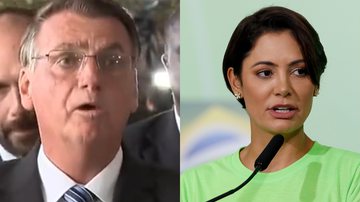 Michelle Bolsonaro não aparece ao lado de Jair em pronunciamento e web reage - Reprodução/Instagram e Reprodução/TV Globo