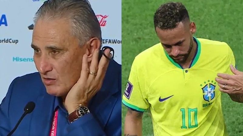 Tite comentou sobre a lesão que Neymar sofreu no primeiro jogo da Copa do Mundo no Catar - Reprodução/Globo