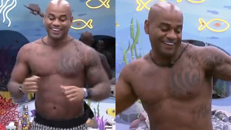 BBB23: Após ser alvo de berros e ofensas, Cezar Black acorda feliz da vida e bomba na web - Reprodução/TV Globo