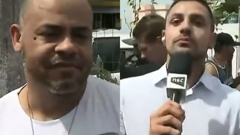 Repórter se emociona após entrevistar pai de menino assassinado em Blumenau - Reprodução/NSCTV