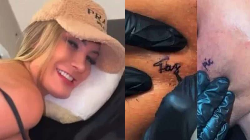 Andressa Urach foi filmada pelo filho enquanto fazia uma tatuagem no ânus - Reprodução/Instagram