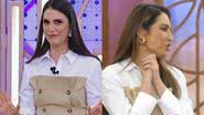 Chris Flores reagiu ao ver que Patrícia Poeta usou a mesma roupa que ela - Reprodução/SBT/Globo