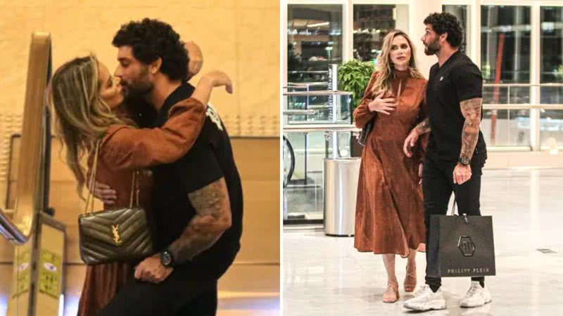 O DJ Jesus Luz enche a namorada, Camila Stroligo, de beijos em shopping no Rio de Janeiro; saiba quem é ela - Reprodução/AgNews