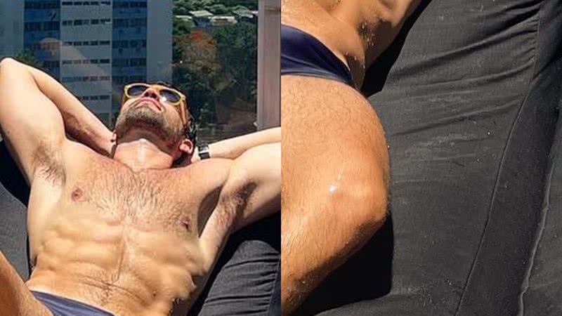 Sergio Marone apareceu só de sunga tomando sol - Reprodução/Instagram