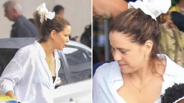 Ao lado da família, a atriz Leandra Leal pega chuva ao desembarcar em aeroporto do Rio; confira as imagens - Reprodução/AgNews
