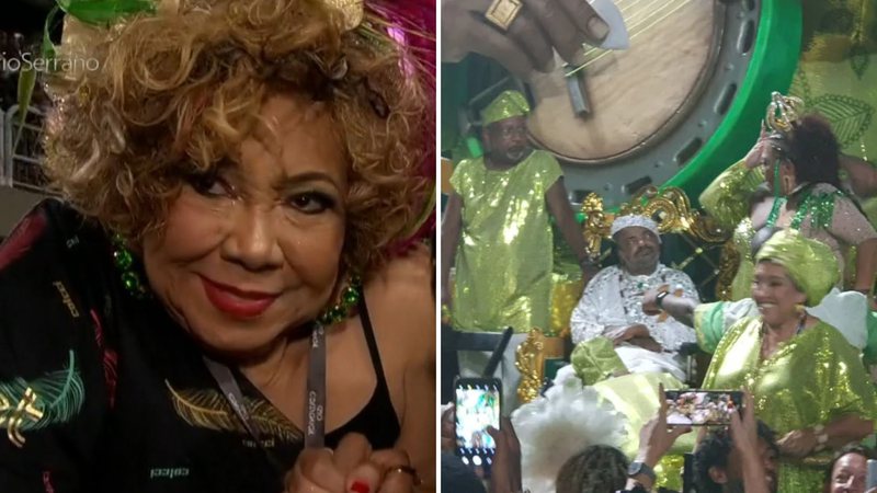 A cantora Alcione marca presença em desfile de escola de samba que homenageia seu grande amigo Arlindo Cruz: "Merece" - Reprodução/Globo