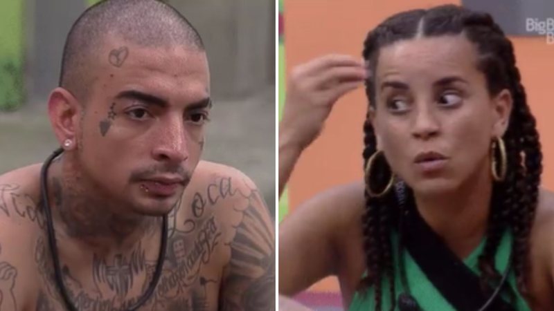 A ativista Domitila Barros faz proposta e surpreende MC Guimê no Big Brother Brasil 23: "Se você puder" - Reprodução/Globo