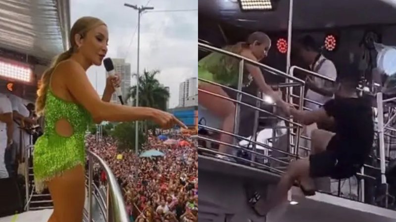 Claudia Leitte relembrou um show caótico que fez no último final de semana onde um fã escalou seu trio elétrico - Reprodução/Instagram