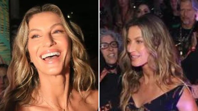 A supermodelo Gisele Bündchen causa tumulto com look ousado e barriga definida à mostra no Carnaval; confira - Reprodução/AgNews