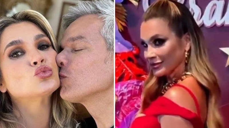 O apresentador Otaviano Costa baba em Flávia Alessandra com look sexy em Carnaval: "Musa do meu camarote" - Reprodução/Instagram