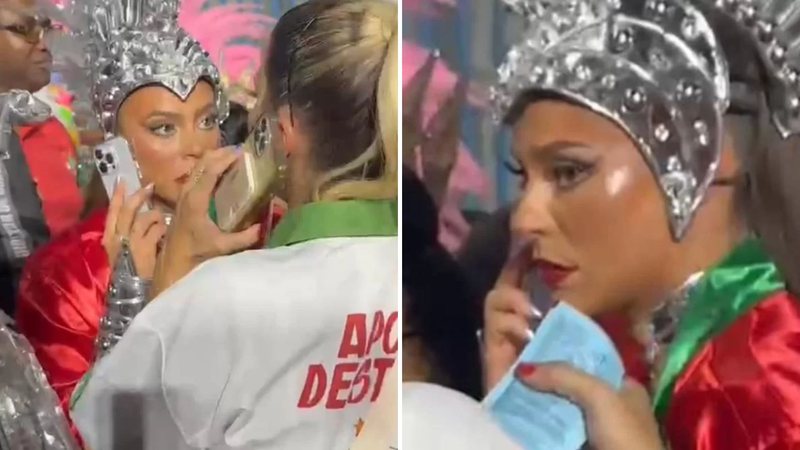 Rainha de bateria da Grande Rio, a atriz Paolla Oliveira briga com equipe devido a problema em sua fantasia de Carnaval na Sapucaí; veja - Reprodução/Instagram/LeoDias