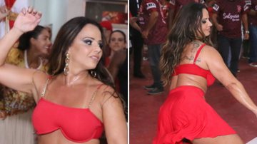 Imagem Ela secou! Só de top, Viviane Araújo samba até o chão e mostra corpão em ensaio