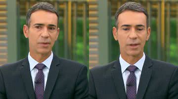 César Tralli se emocionou ao vivo na Globo ao comentar um crime - Reprodução/Globo