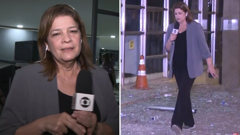 Constrangimento de Delis Ortiz ao cobrir destruição em Brasília vira piada: "Ossos do ofício" - Reprodução/ TV Globo