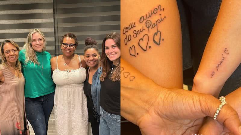 Flávia, Kelly, Celeste e Gemina, filhas e enteada de Pelé se uniram para fazer tatuagens em homenagem ao craque - Reprodução/Instagram