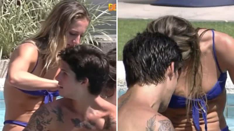 BBB23: Vai rolar? Gabriel e Bruna esquentam o clima na piscina e web reprova: "Credo" - Reprodução/TV Globo