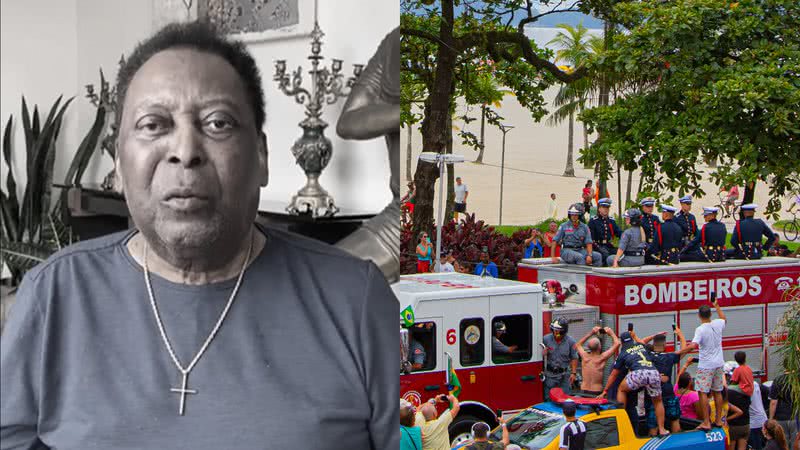 Multidão acompanha último cortejo do corpo de Pelé em Santos - Reprodução/Instagram e AgNews/Van Campos