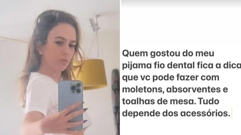 Tata Werneck improvisa pijama fio-dental e bumbum imenso surpreende: "Fica a dica" - Reprodução/ Instagram