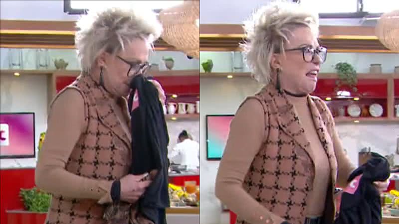 Ana Maria Braga pega roupa fedida jogada no estúdio e esculacha: "Cecê danado" - Reprodução/TV Globo