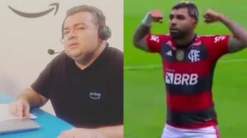 Ao vivo, narrador esportivo se empolga no elogio a Gabigol - Reprodução/Instagram e Reprodução/Prime Video Sport