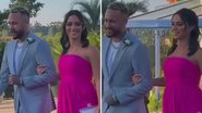 Sorridentes, Neymar e Bruna Biancardi mostram união em casamento de 'parça' do jogador; veja o vídeo - Reprodução/Instagram