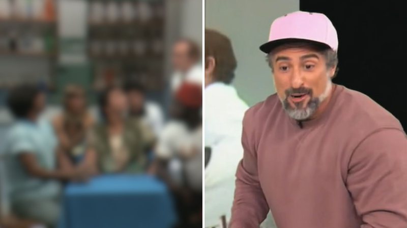 O apresentador Marcos Mion zoa Xuxa Meneghel como figurante nos 'Trapalhões' durante o 'Caldeirão': "As chances" - Reprodução/Globo