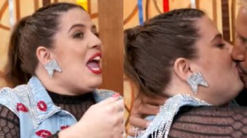 Tati Machado lasca beijão no marido durante o 'Encontro' ao vivo: "Meu mozão" - Reprodução/ Globo