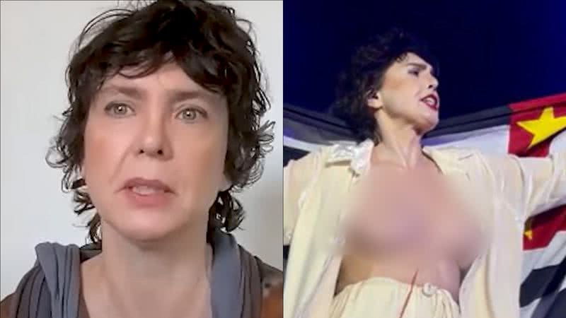 Adriana Calcanhotto se justifica após mostrar seios em homenagem a Gal Costa: "Orgulho" - Reprodução/Instagram/YouTube