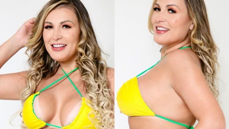 Andressa Urach exibiu a tatuagem que possui no bumbum - Reprodução/Instagram/Roque Rodrigues