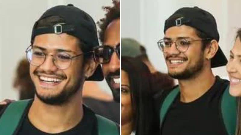 O ex-BBB Gabriel Santana causa alvoroço no aeroporto do Rio de Janeiro com visual ousado; confira os cliques - Reprodução/AgNews