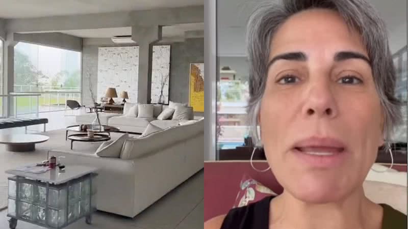 Decoração da mansão de Glória Pires é esculachada na web - Reprodução/TikTok e Reprodução/Instagram