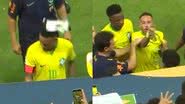 Neymar leva pipocada na cabeça e quase parte para cima de torcedor - Reprodução/TNT Sports