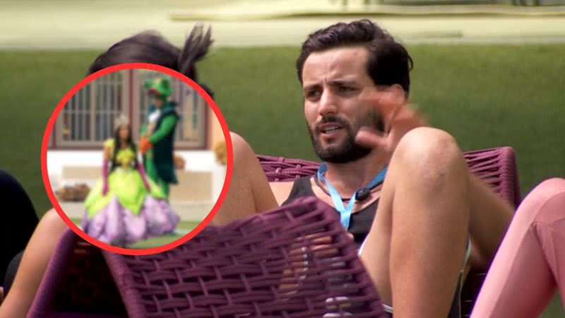 Após ganhar a Prova do Anjo, Matteus elegeu dois rivais para cumprir o Castigo do Monstro do BBB 24, onde recriaram 'A Princesa e o Sapo'; confira - Reprodução/Globo