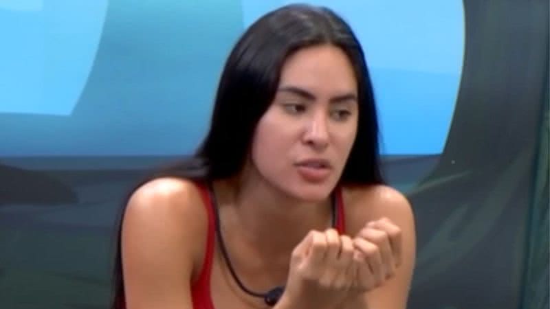 Isabelle não quis brincar de maquiagem com Davi no BBB 24 - Foto: Reprodução/Globoplay