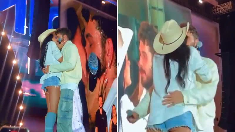 Ana Castela e Gustavo Mioto reatam relacionamento publicamente com beijão no palco - Reprodução/X