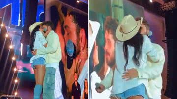 Ana Castela e Gustavo Mioto reatam relacionamento publicamente com beijão no palco - Reprodução/X