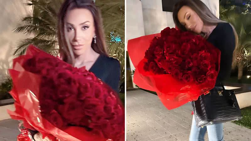 Namorando? Maya Massafera posa com buquê de rosas enorme: "Obrigada" - Reprodução/Instagram