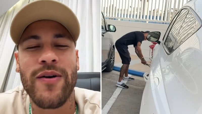 Neymar se vinga de colega de clube e fura pneus de automóvel luxuoso - Reprodução/Instagram